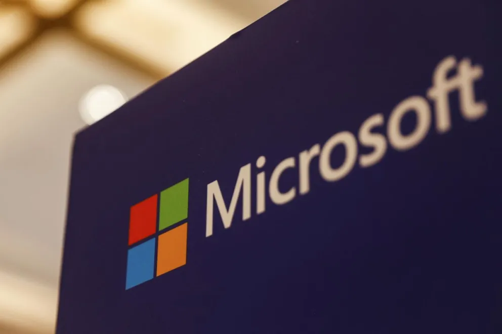 El logotipo de Microsoft en San Franciscp, California. Foto: EFE