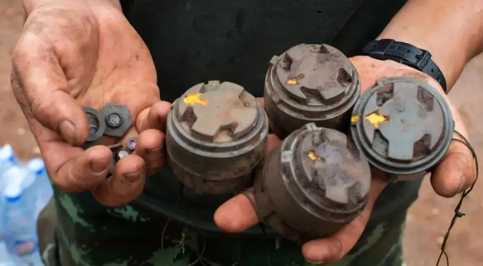 Minas antipersona desactivadas en Birmania, imagen referencial. Foto: DW