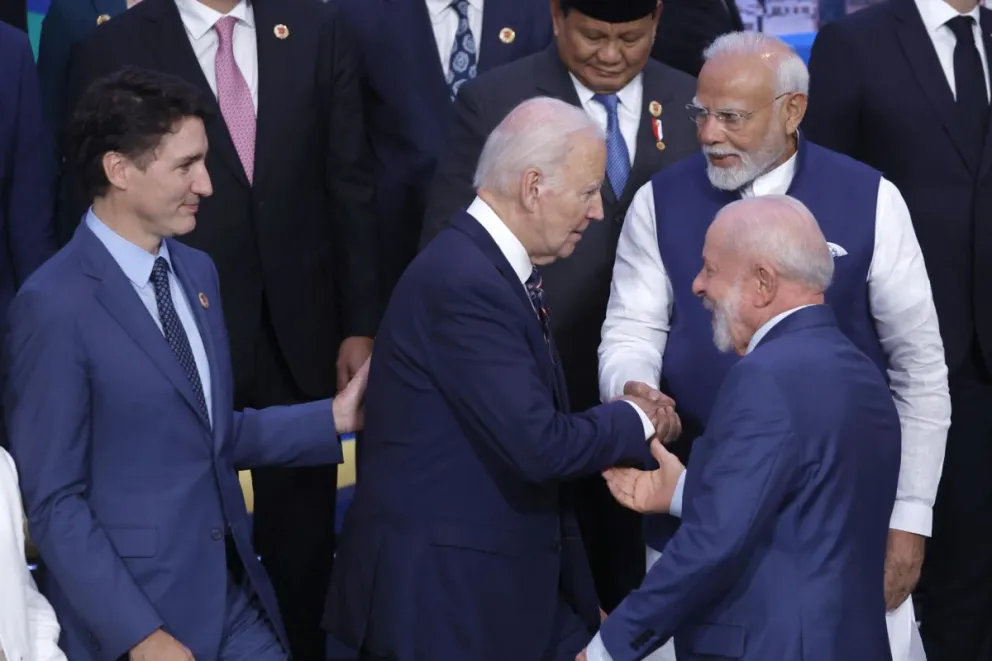 Justin Trudeau, Joe Biden, y Lula da Silva durante la cumbre del G20 en Brasil. Foto: EFE