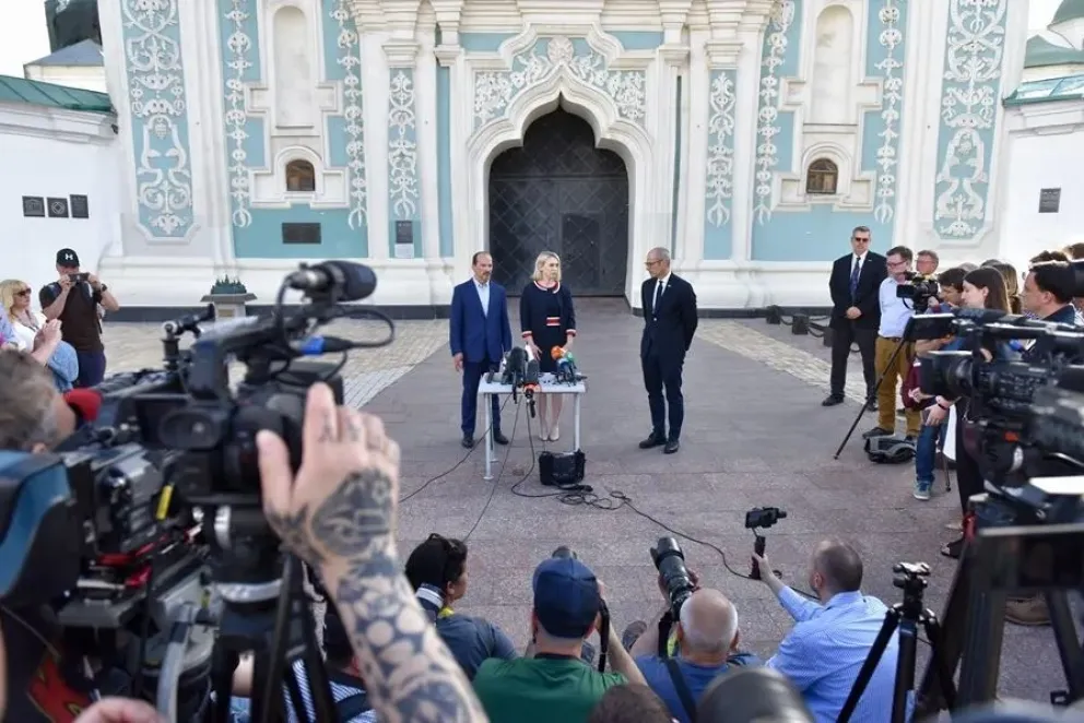 Un acto de la embajada de Estados Unidos en Kiev, e una imagen de archivo. Foto: EFE