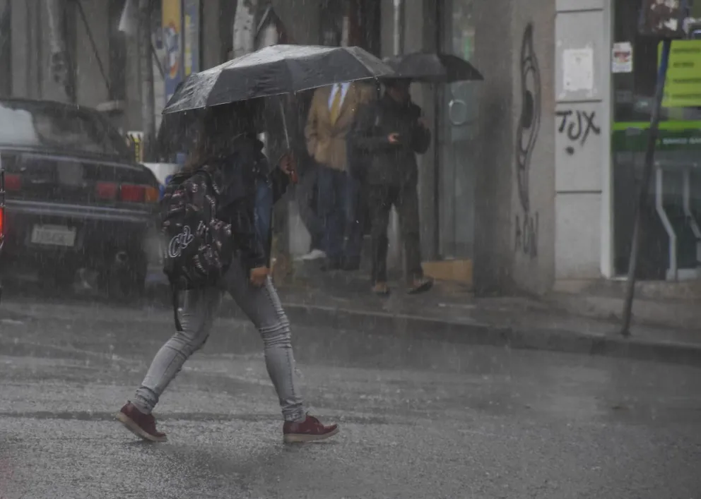 Un día de lluvia en La Paz Foto: APG