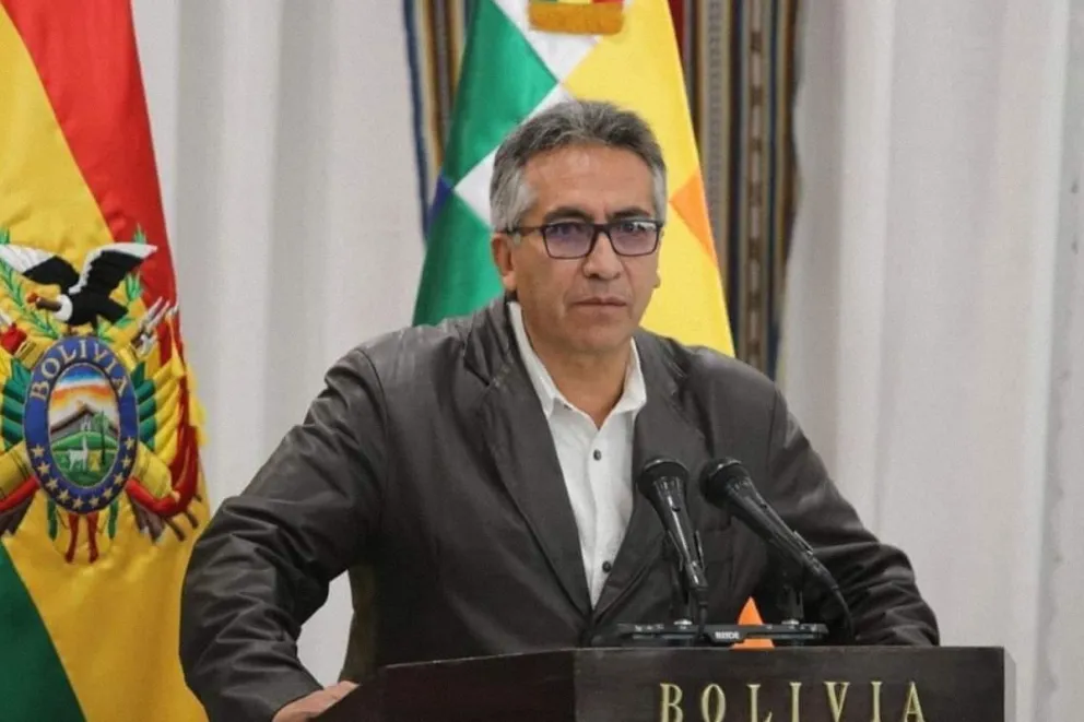 El viceministro de Coordinación y Gestión Gubernamental, Gustavo Torrico, en conferencia de prensa. FOTO: Ministerio de la Presidencia