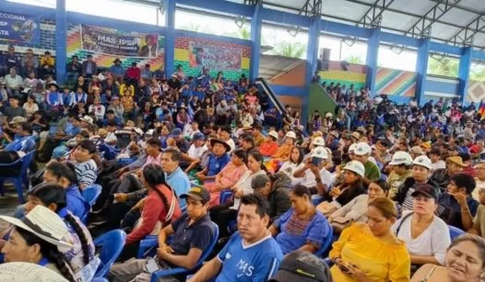 Sectores "evistas" en el encuentro nacional en Lauca Ñ. Foto: Captura