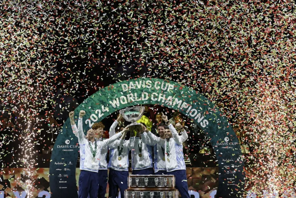 La selección italiana de tenis conquistó su tercer título de Copa Davis. Foto: EFE.