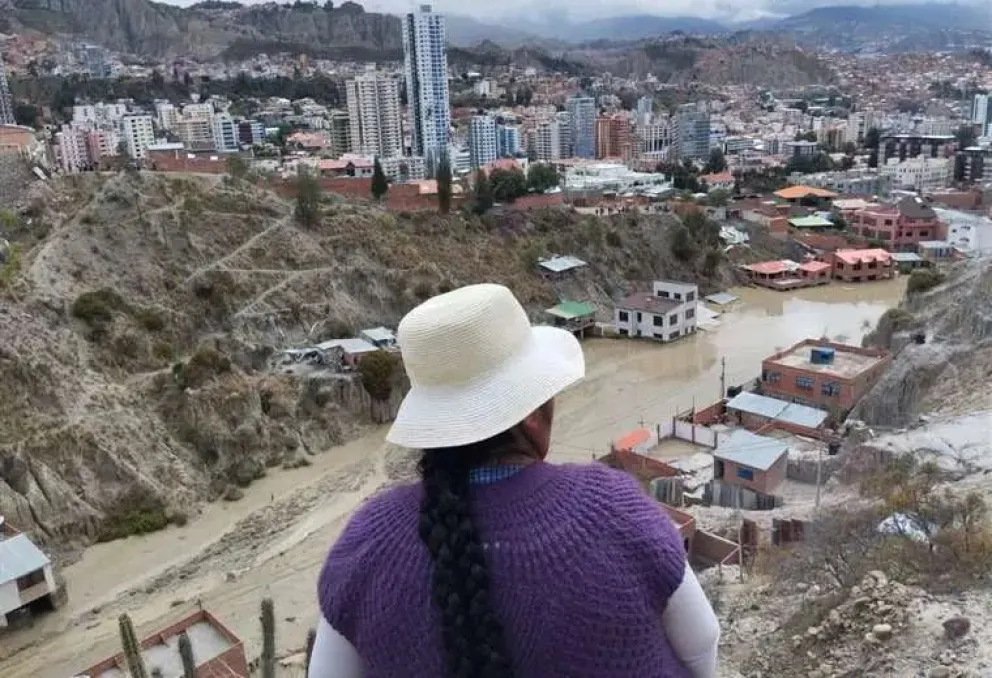 Imagen de la inundación que afectó la zona de Bajo Llojeta. Foto: APG
