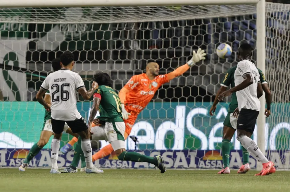 Gregore da Silva (26) anota el primer gol del Botafogo en la victoria sobre el Palmeiras. Foto: EFE 