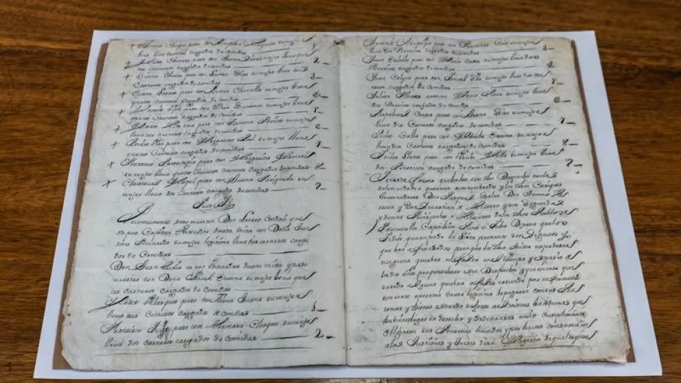 Parte del manuscrito Diccionario Castellano-Mosetén y Mosetén-Castellano. Foto: ABI 