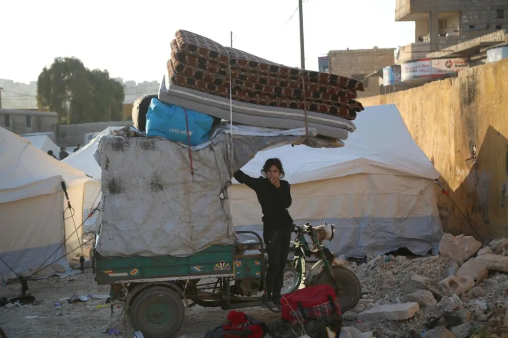 Desplazados sirios en la localidad de Idlib. Foto: EFE