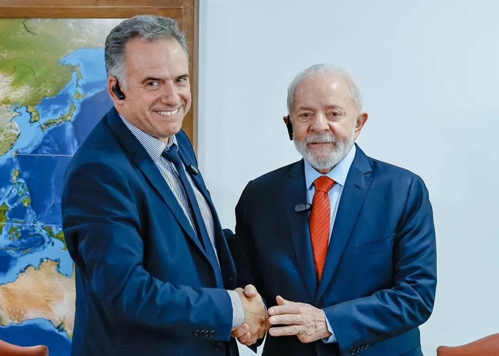 Orsi con Lula, este viernes en el  Palacio de Planalto​, en Brasilia. Foto: @OrsiYamandu