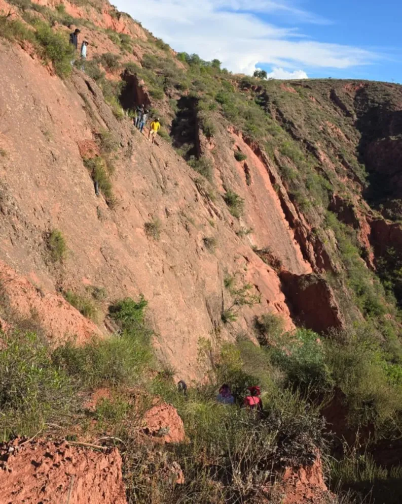 La quebrada donde se encontró el cuerpo del chofer desaparecido el pasado 22 de noviembre. Foto:FGE