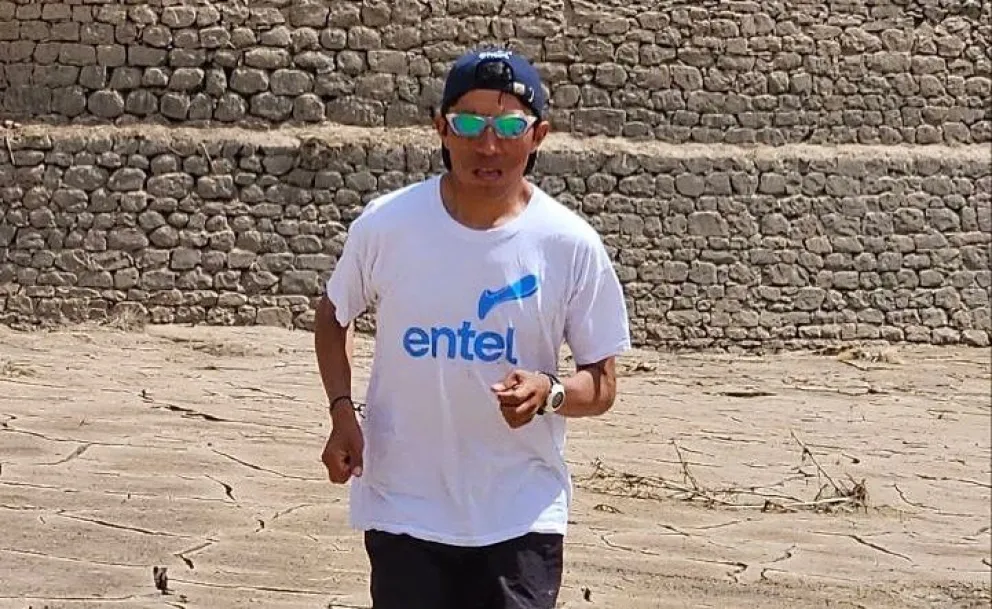 El atleta orureño durante un entrenamiento. Foto: Héctor Garibay.