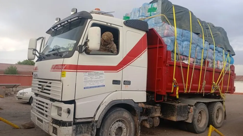 Uno de los camiones incautados por las Fuerzas Especiales. Foto: ABI