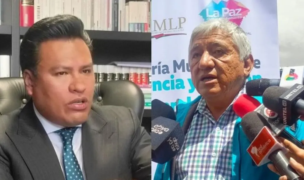 Israel Campero, quien presentó la acción popular, y el alcalde de La Paz, Iván Arias, el demandado. Foto: DTV
