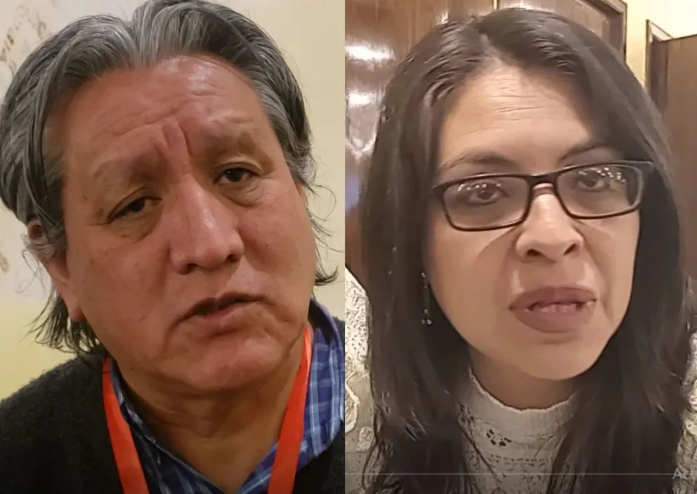 Walter Limache, coordinador del Programa NINA, y Claudia Terán, Coordinadora del programa Defensores. 