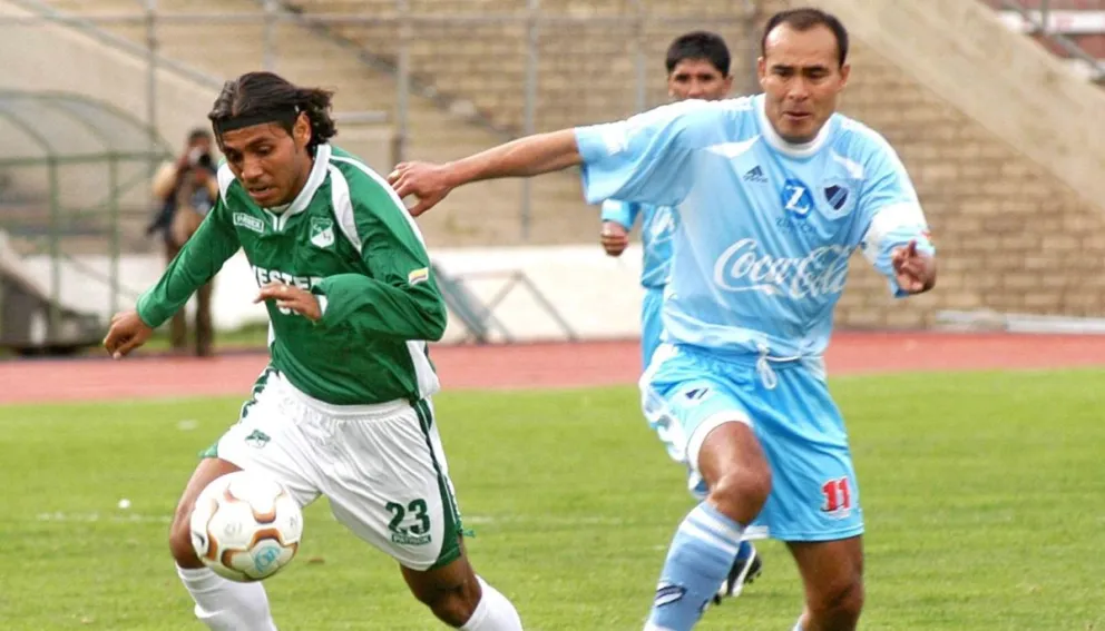 Marco Antonio Sandy en un partido de Libertadores de 2004 contra el colombiano Deportivo Cali. Foto: MEMG.