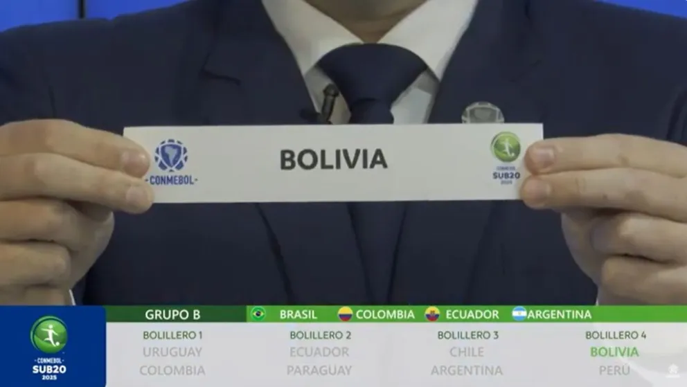 El momento en el que sale el nombre de Bolivia en el sorteo. Foto: Captura de pantalla.