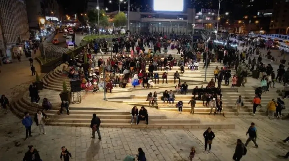 Vista aérea de la remozada plaza. FOTO: AMUN