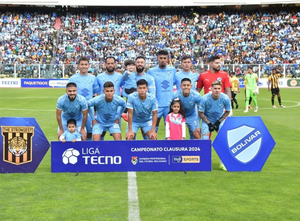 Formación de Bolívar para el partido con The Strongest. Foto: APG