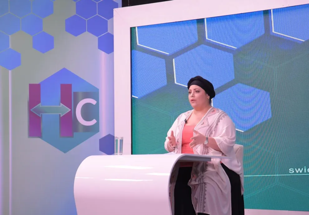 La ministra Prada en Bolivia TV. FOTO: ABI