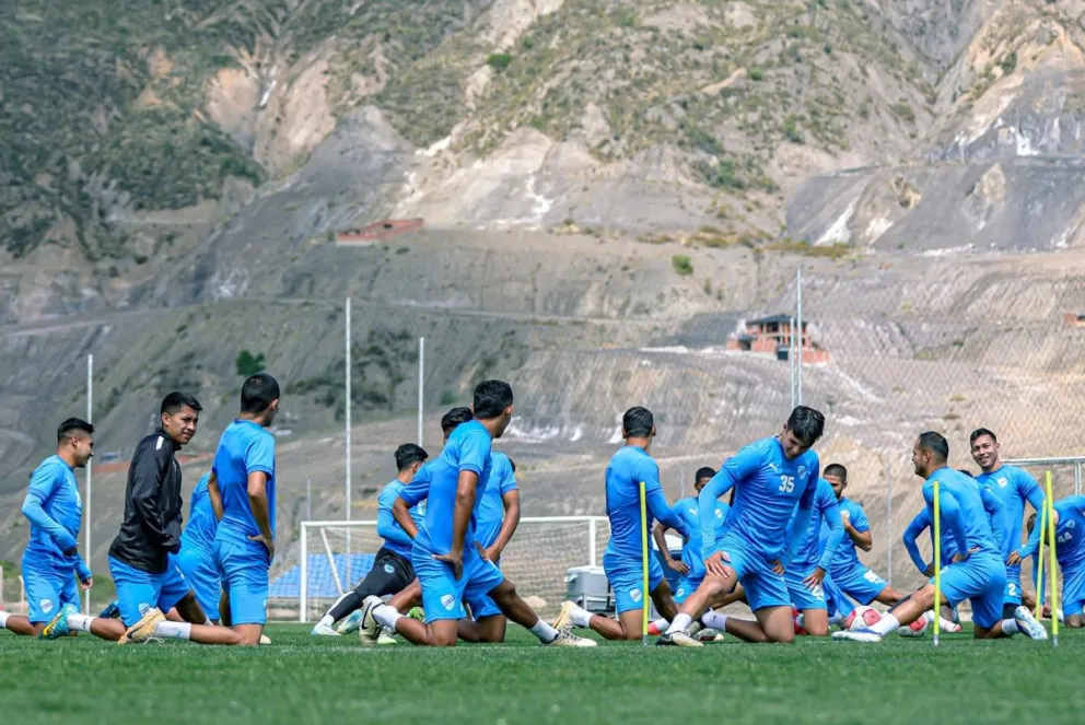 Jugadores de la Academia en un trabajo en Ananta. Foto: Club Bolívar.