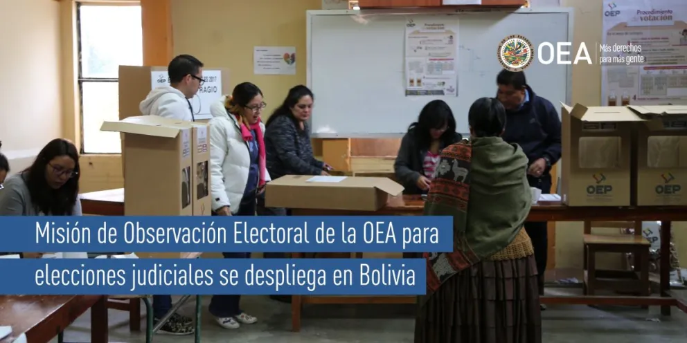 La misión ya se instaló en Bolivia para la supervisión de los comicios, este domingo. Foto: OEA