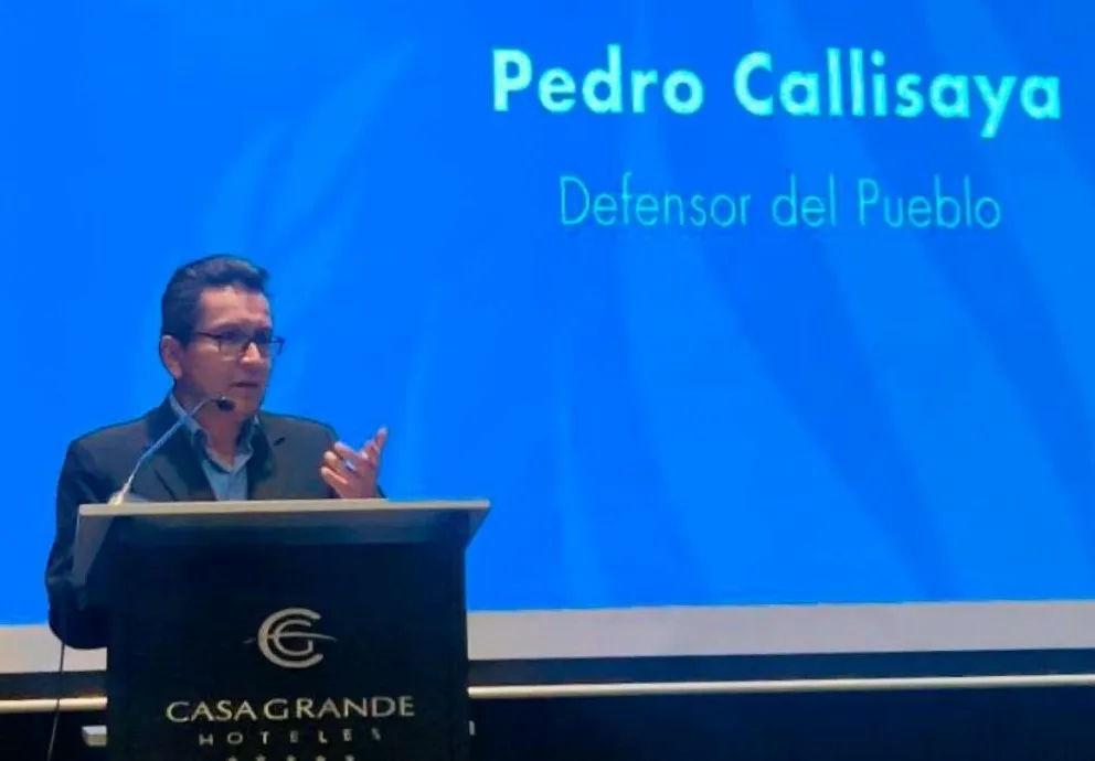 El defensor Pedro Callisaya, durante una actividad. Foto: Prensa Defensoría del pueblo 