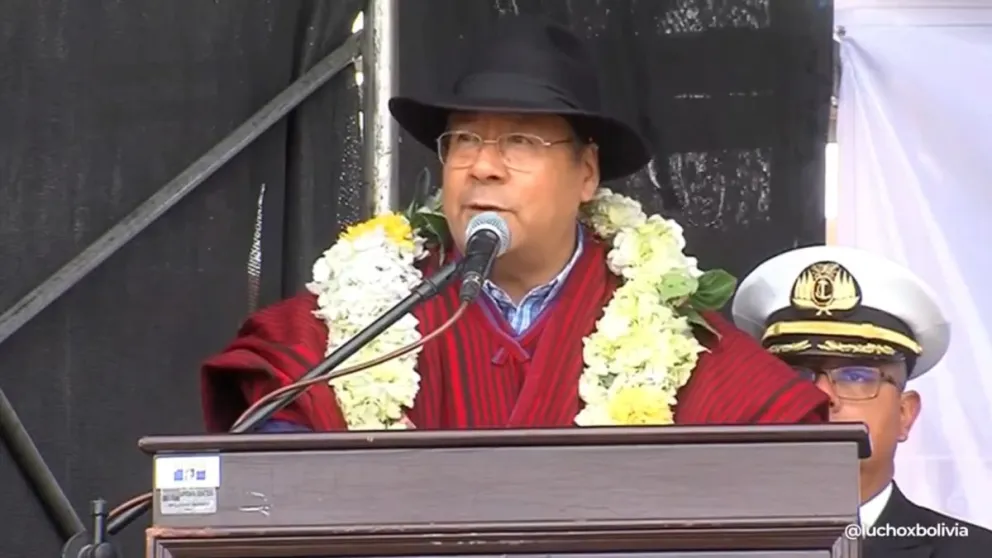 El presidente Luis Arce durante un acto en El Alto. FOTO: ABI