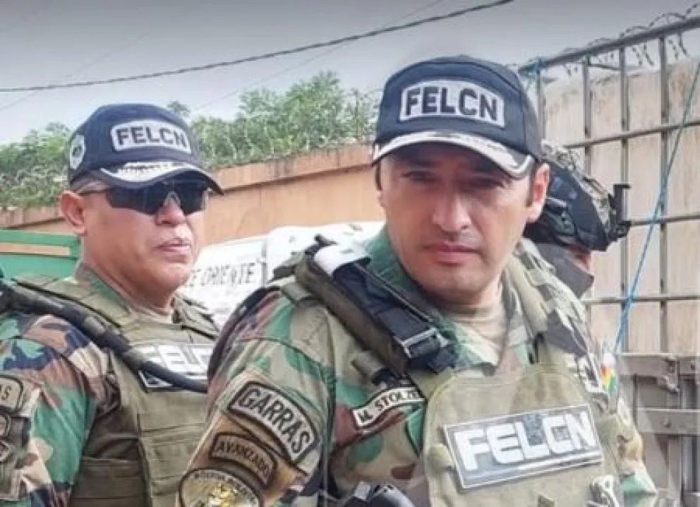 El teniente coronel Martín Stolzer Pizza, el nuevo director de la Fuerza Especial de Lucha Contra el Narcotráfico en Santa Cruz. Foto: Eju Tv