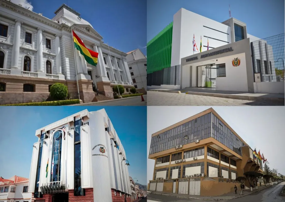 Sedes del TSJ, TA, CM y del TCP. Fotos: portales de las entidades