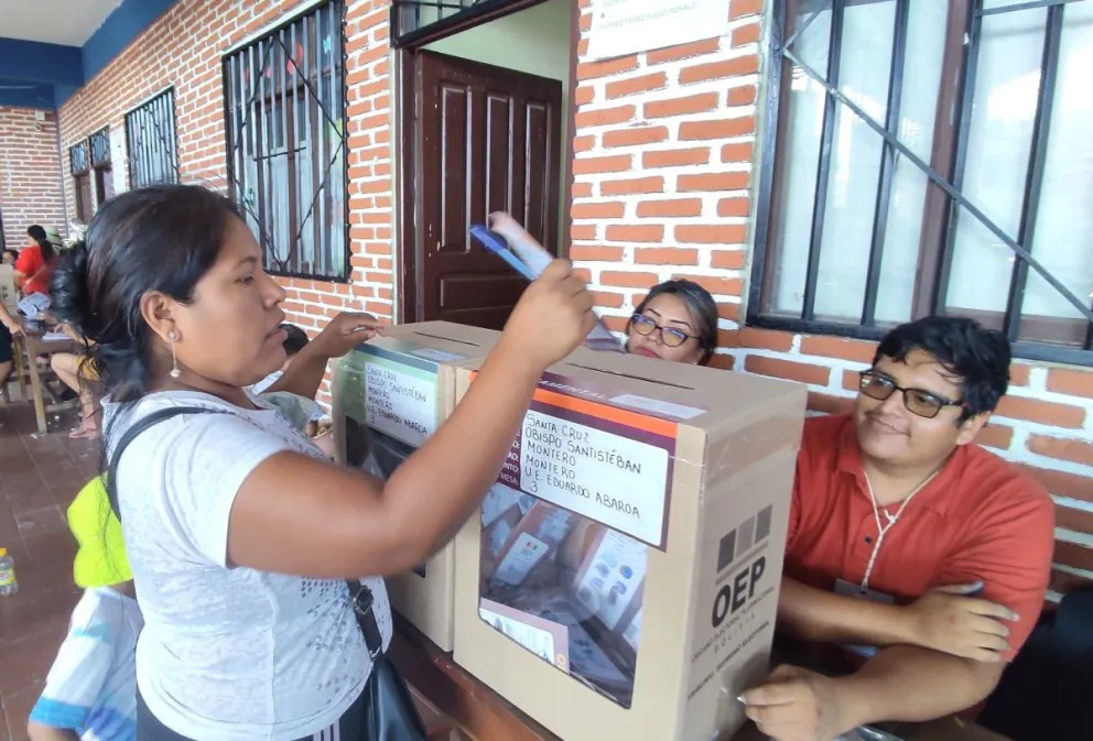 Votación en el municipio de Montero, Santa Cruz. Foto: TED Santa Cruz