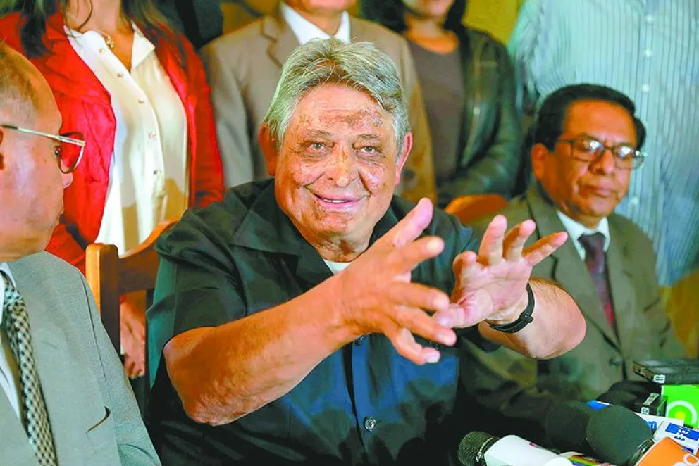 Jaime Paz Zamora en una conferencia de prensa anterior. FOTO: Archivo