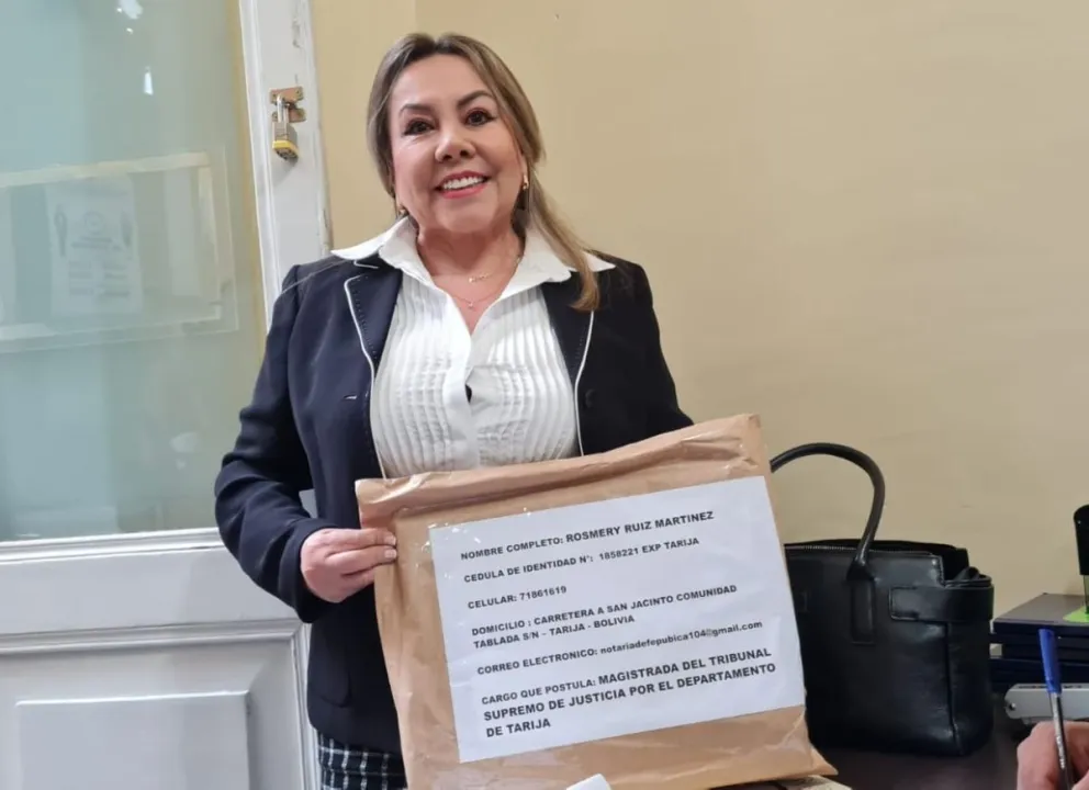 Rosmery Ruíz, magistrada electa por Tarija para el Tribunal Supremo de Justicia (TSJ). Foto: Cámara de Senadores