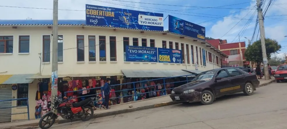 Un mercado con el nombre "Evo Morales", en Sucre. Foto: Correo del Sur