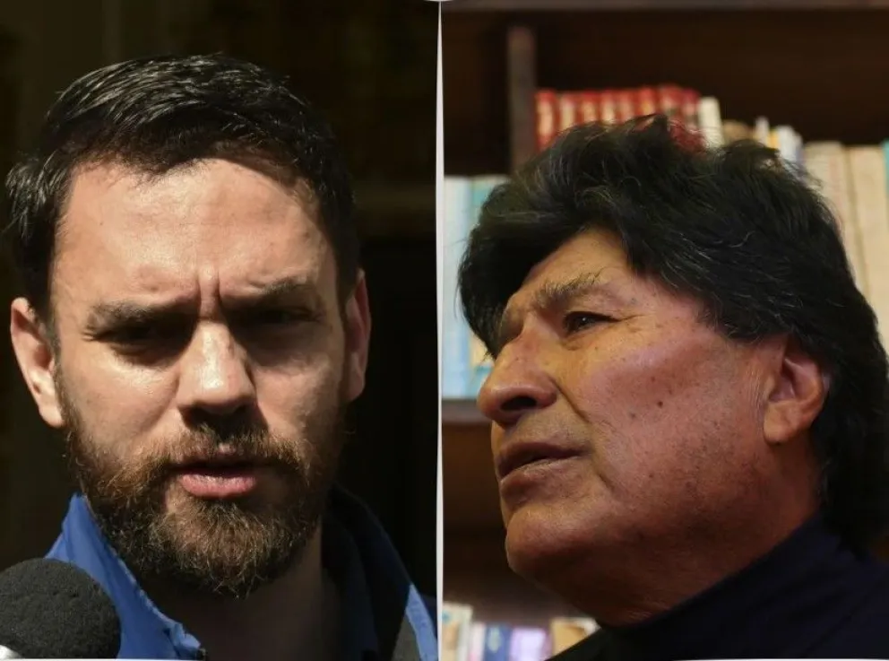 El ministro de Gobierno, Eduardo Del Castillo y el expresidente Evo Morales. Foto: Composición