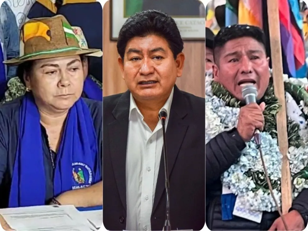 Los arcistas Felipa Montenegro, Edgar Montaño y Grover García, quienes dieron su opinión sobre el acuerdo de la oposición. Foto: Composición