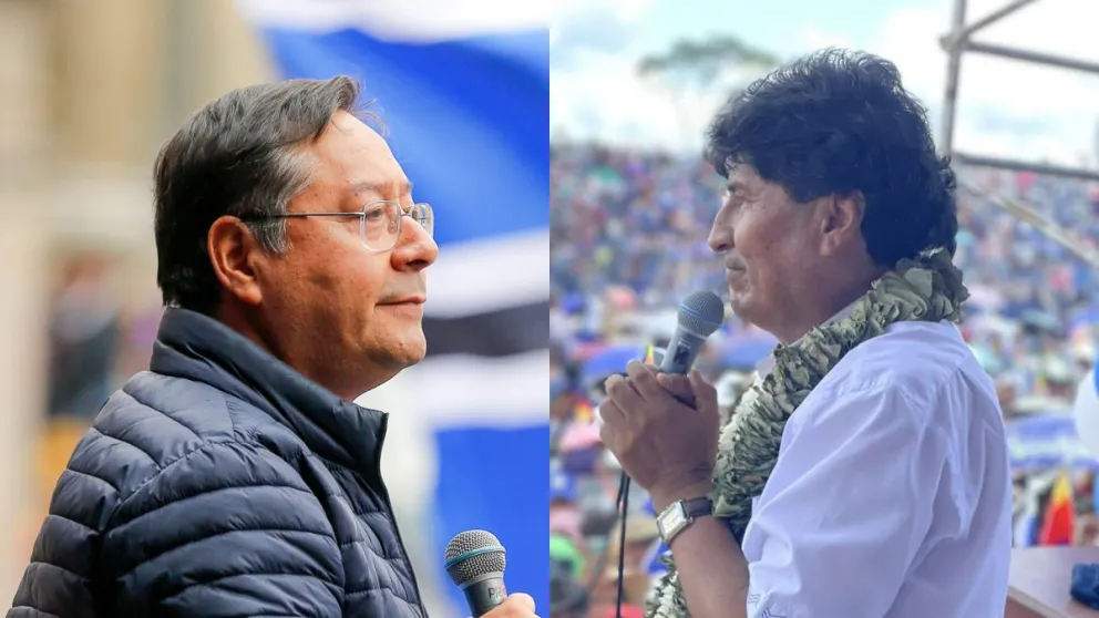 El presidente Luis Arce y el expresidente Evo Morales Foto: Montaje Archivo