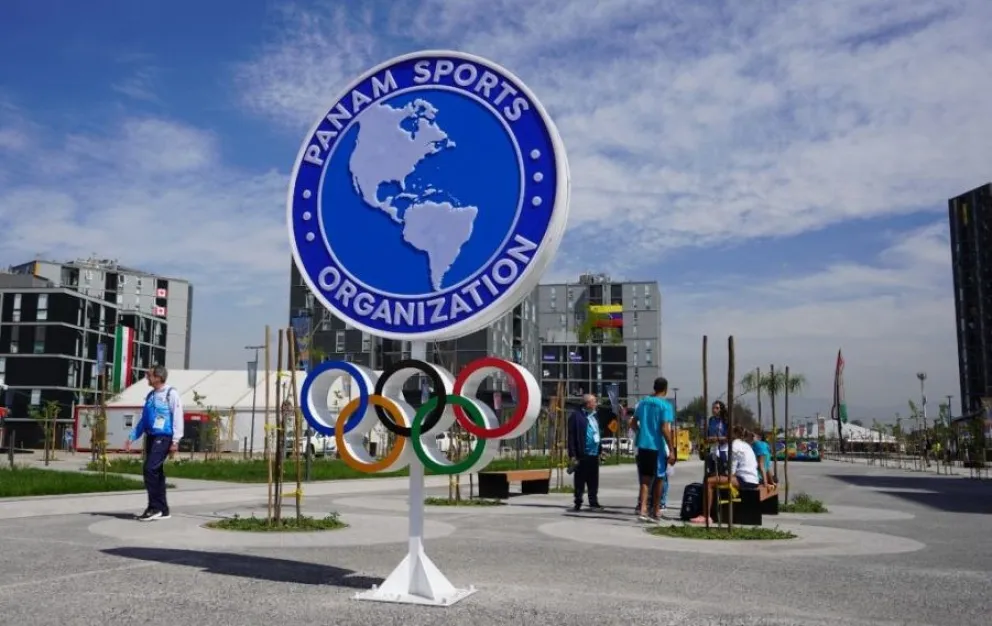 El logo de Panam Sports, que aglutina a los Comités Olímpicos Nacionales de América. Foto: Panam Sports.