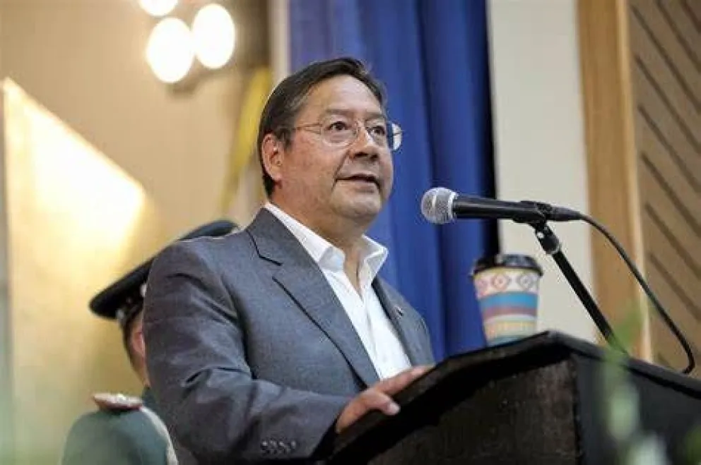 El presidente, Luis Arce defendió la gestión económica del Gobierno. Foto ABI