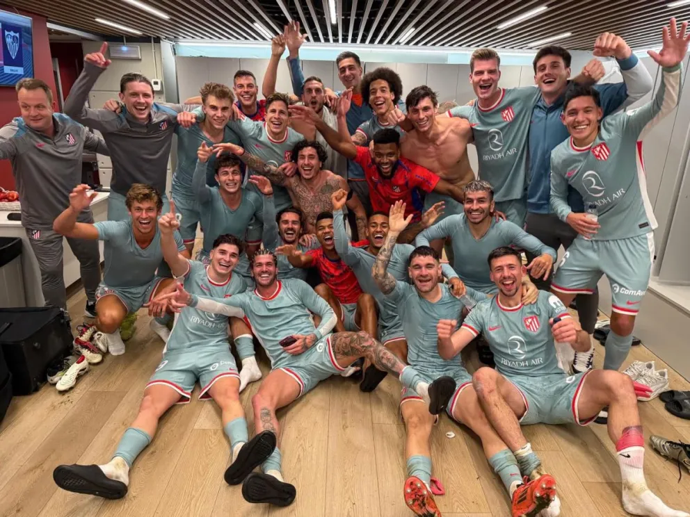 La celebración de los jugadores del Atlético de Madrid. Foto: AM