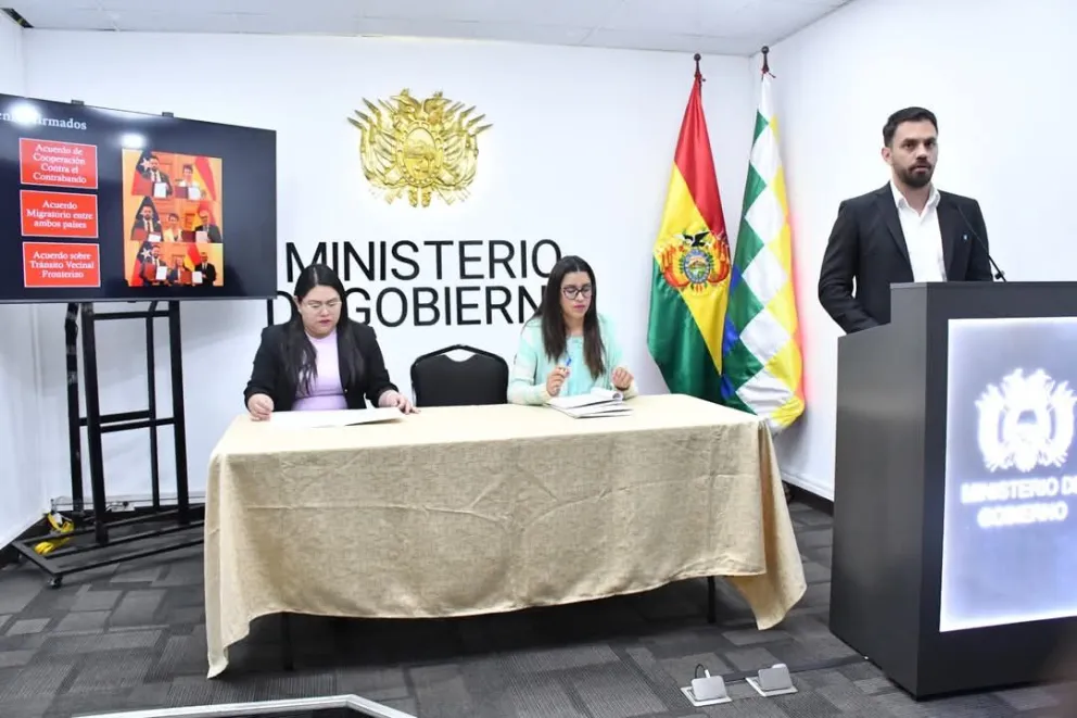 Del Castillo, en conferencia de prensa, esta mañana. Foto: ABI