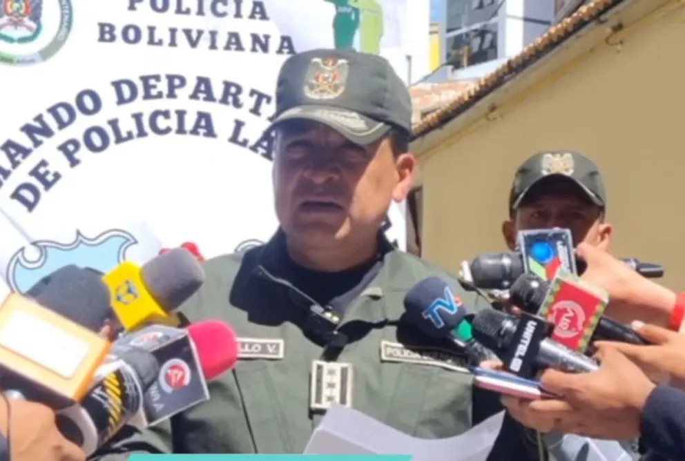 Nelson Murillo Vilches, sub comandante departamental de Policía La Paz.   Foto: Comando Policial de La Paz 