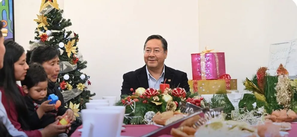 El Presidente en su mensaje. FOTO: ABI