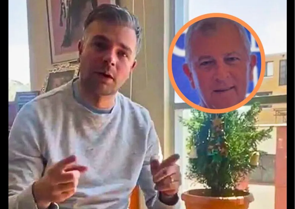 José Ormachea, en una captura de un video que publicó en la red X, junto a Marinkovic. Fotos: Captura y RRSS del excívico