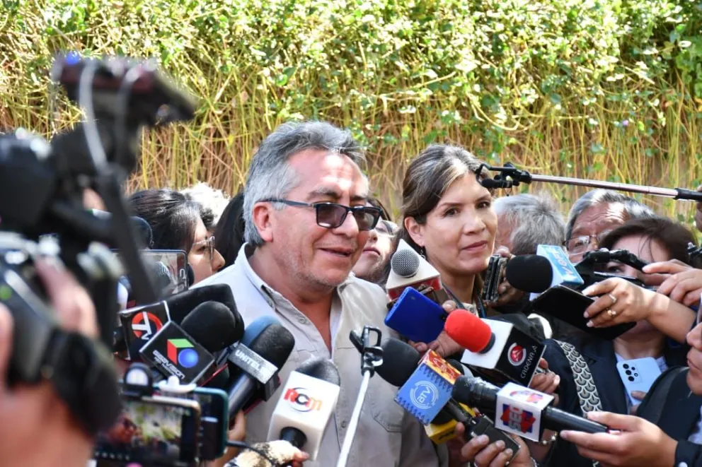 El viceministro de gestión gubernamental, Gustavo Torrico, en sus declaraciones de este jueves. Foto: APG