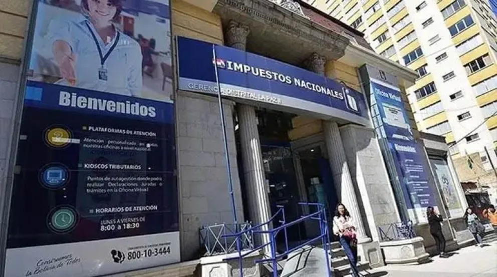 Instalaciones del Servicio de Impuestos Nacionales (SIN) en la zona de Sopocachi, en la ciudad de La Paz. Foto: Archivo