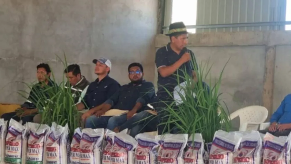 El viceministro de Desarrollo Agropecuario, Álvaro Mollinedo, se dirige a los asistentes a la reunión. Foto: Reporte Chaco