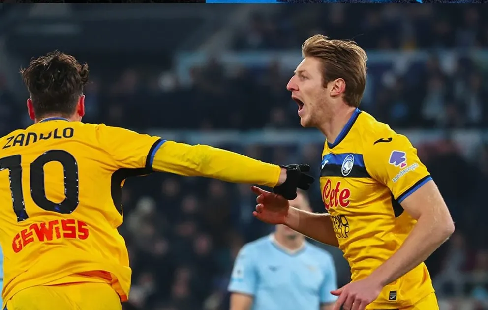 Jugadores del Atalanta celebran el gol del empate. Foto: Atalanta.