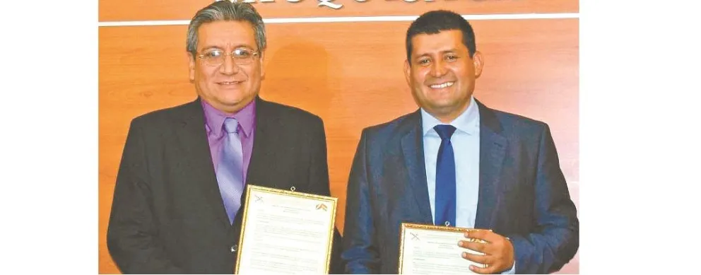 Los magistrados autoprorrogados del TCP, Gonzalo Hurtado e Yván Espada. Foto: TCP