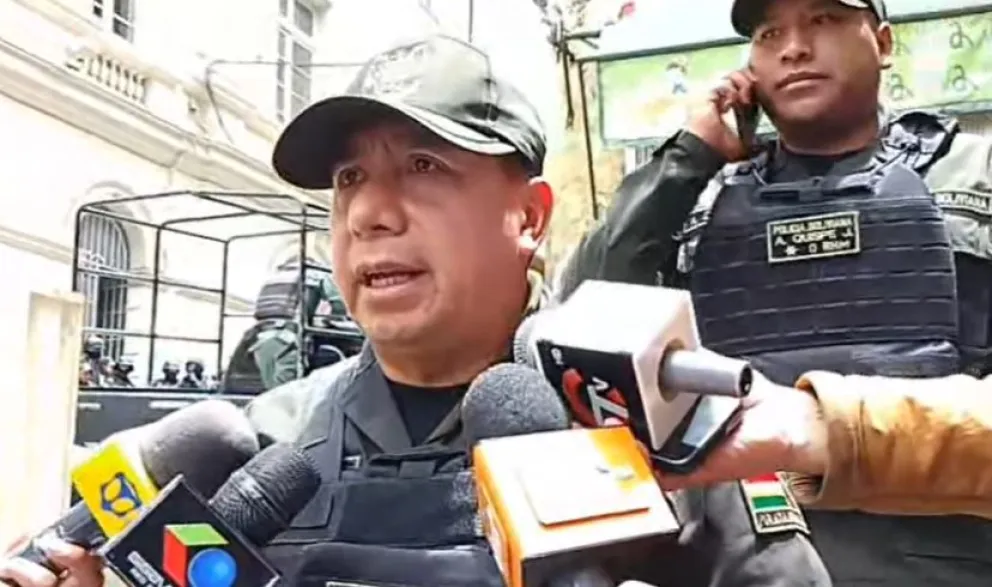 Gunter Agudo, comandante departamental de la Policía de La Paz. Foto: captura RPO's Bolivia