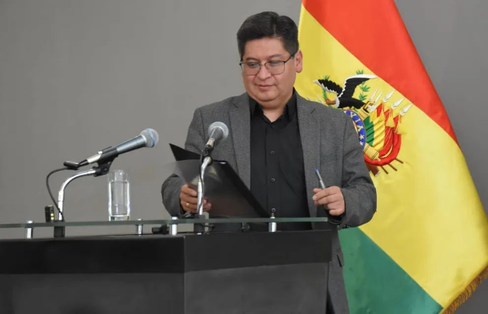 l ministro de Economía y Finanzas Públicas, Marcelo Montenegro, durante los anuncios de este jueves. Foto: APG